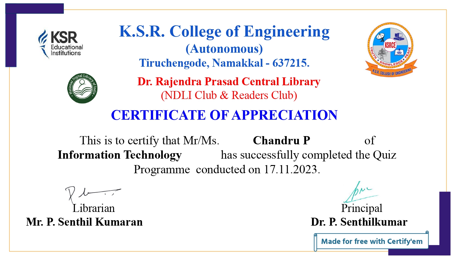 Library Appreciation